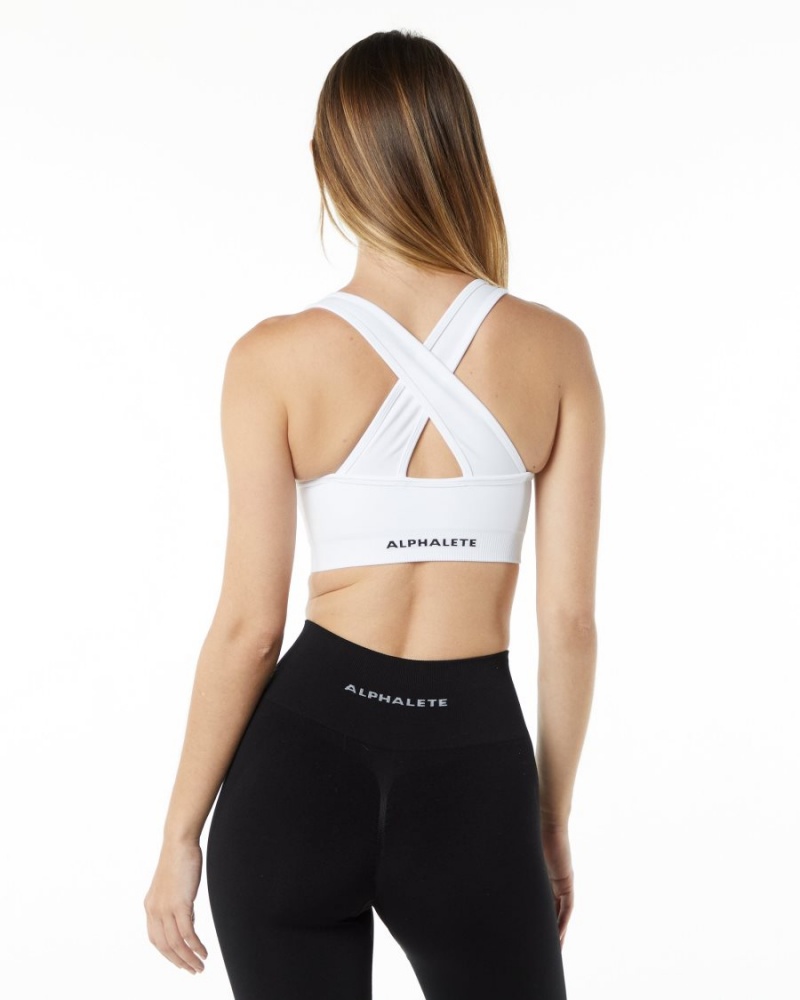 Alphalete Amplify Bra Naisten Urheiluliivi Valkoinen | QMSAU-9310