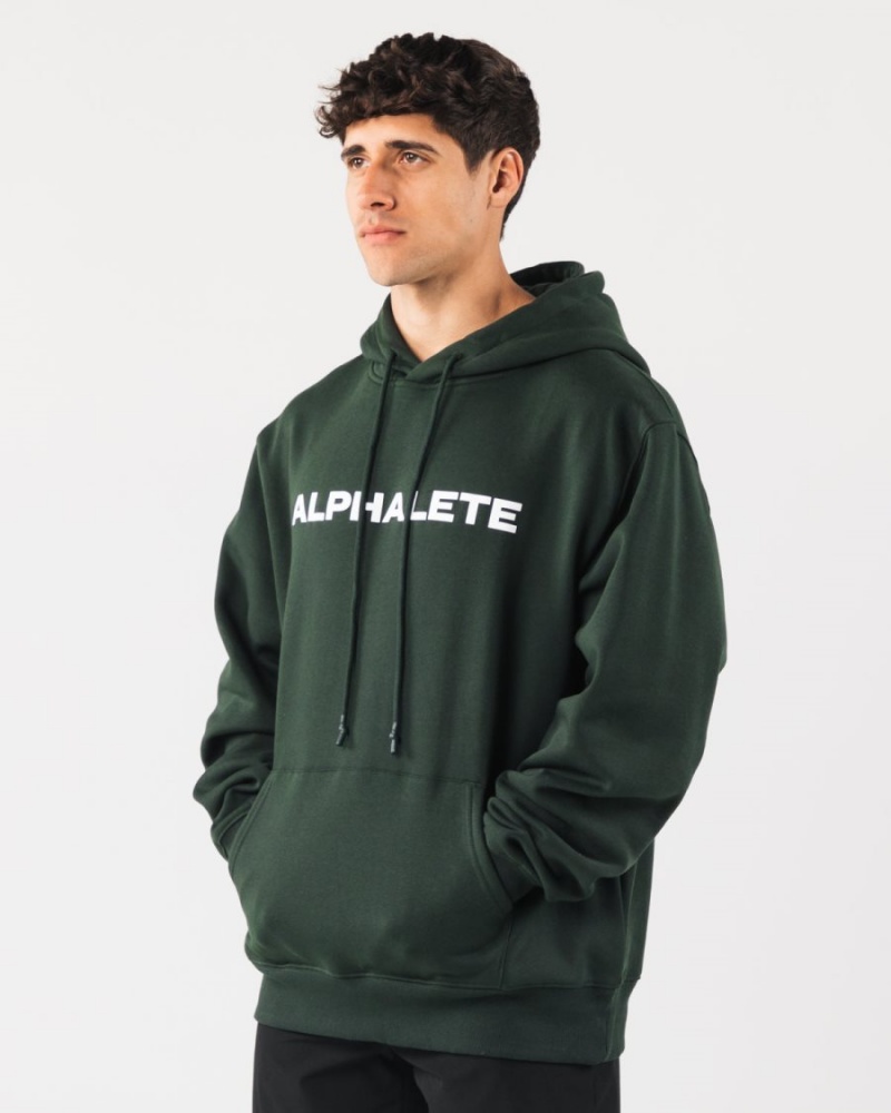 Alphalete Core Hoodie Miesten Huppari Evergreen | FARWH-9543
