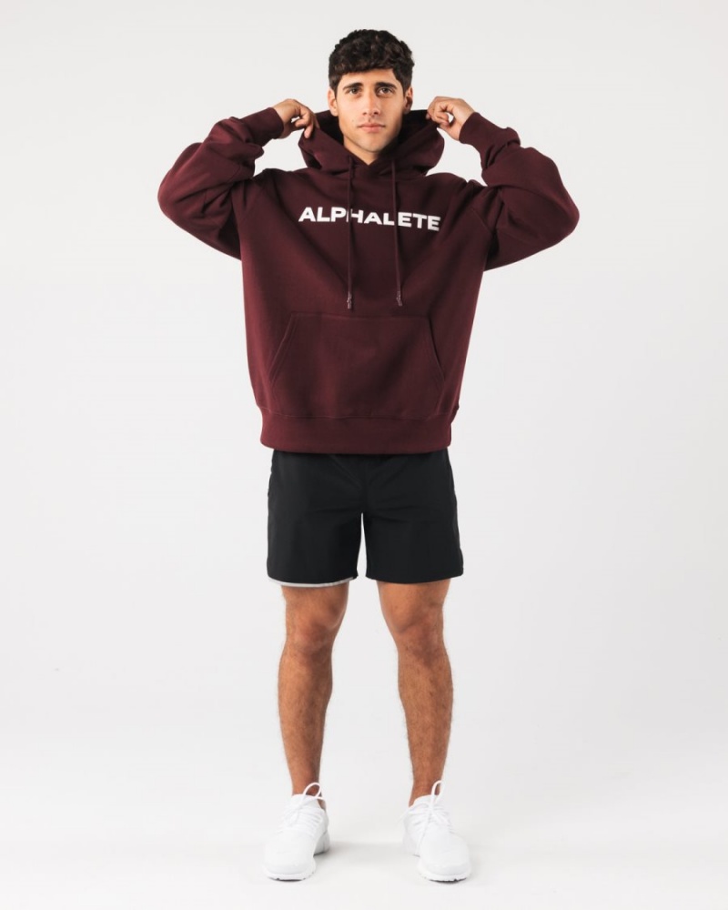 Alphalete Core Hoodie Miesten Huppari Sangria | VFRQG-6872