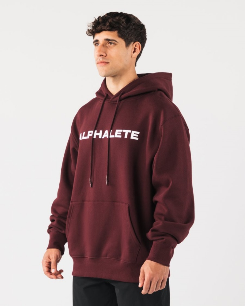 Alphalete Core Hoodie Miesten Huppari Sangria | VFRQG-6872