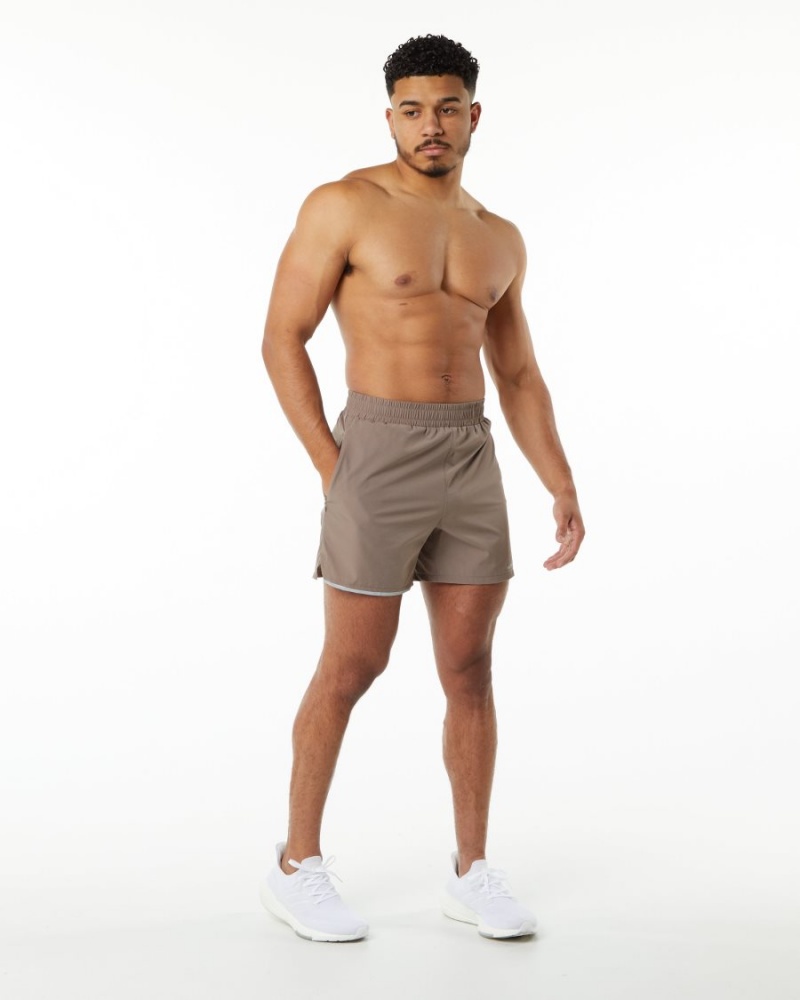 Alphalete Core Stride Lyhyt 5” Miesten Shortsit Mocha | MAKVQ-1379