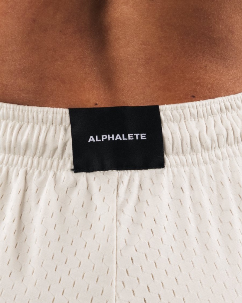 Alphalete Signature Mesh Lyhyt 4" Naisten Shortsit Sea Shell | BOSWZ-3597