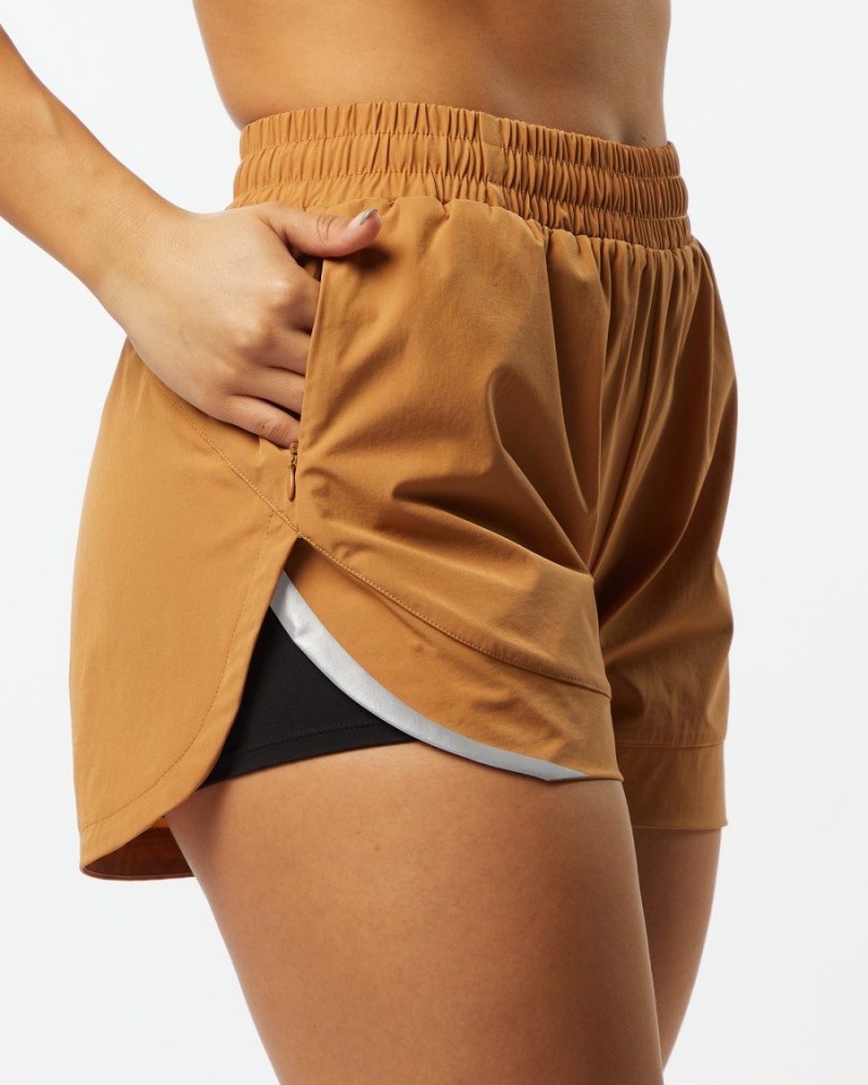 Alphalete Stride Lyhyt 3" Naisten Shortsit Chestnut | DUPJS-9613