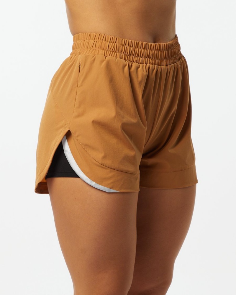 Alphalete Stride Lyhyt 3" Naisten Shortsit Chestnut | DUPJS-9613