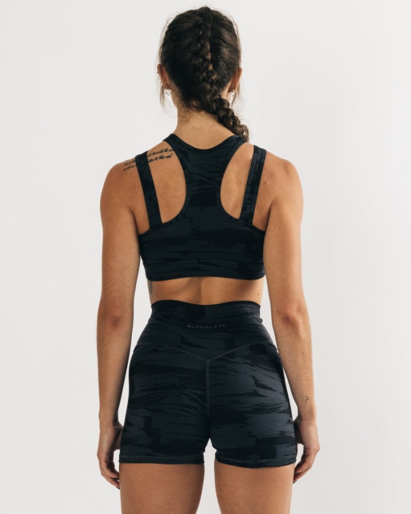 Alphalete Surface Keyhole Bra Naisten Urheiluliivi Mustat Camo | MSPDI-4162