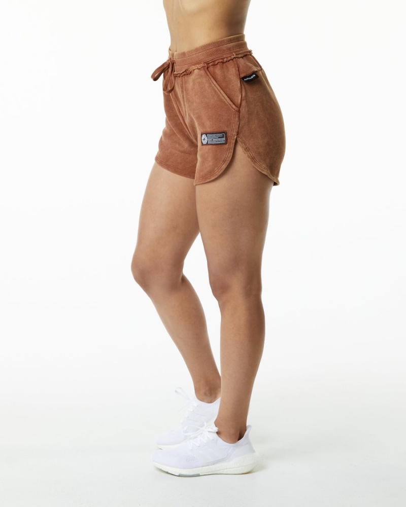 Alphalete Very Terry Lyhyt Naisten Shortsit Bloodstone | UPDRK-0972