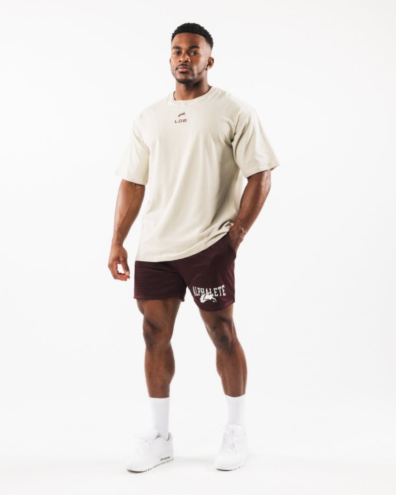 Alphalete Wolf Head Mesh Lyhyt 6" Miesten Shortsit Sangria | LWVDU-4709